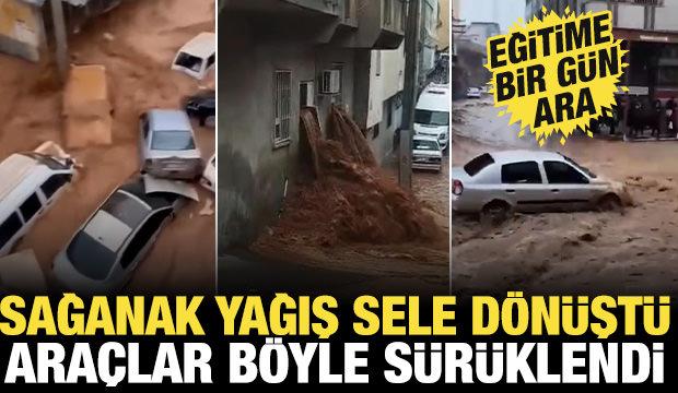 Şanlıurfa sele teslim oldu: Cadde ve sokaklar g&ouml;le d&ouml;nd&uuml;