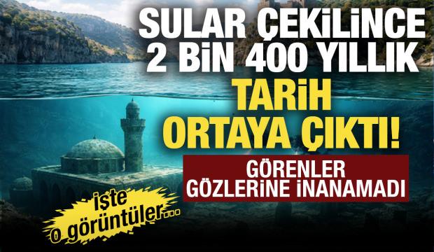 Sular &ccedil;ekildi 2 bin 400 yıllık tarih ortaya &ccedil;ıktı! İşte o g&ouml;r&uuml;nt&uuml;ler