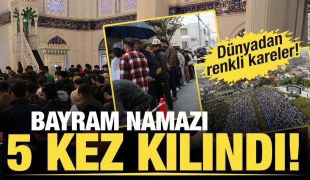 Tokyo Camii'nde bayram namazı yoğun katılım nedeniyle 5 kez kılındı