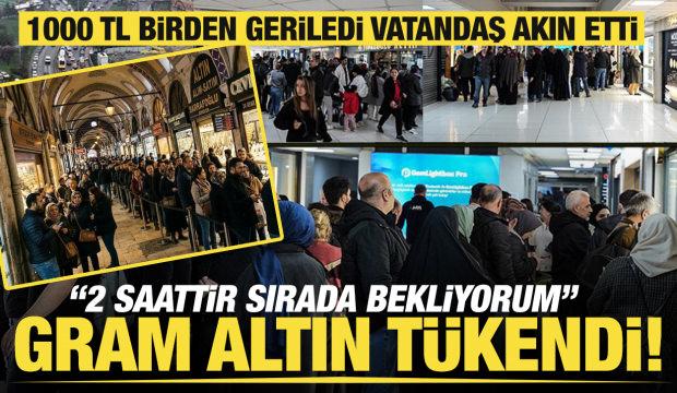 Altında d&uuml;ş&uuml;ş yoğunluğu... Gram altın t&uuml;kendi! Kuyumcu sırasında saatler ge&ccedil;ti.