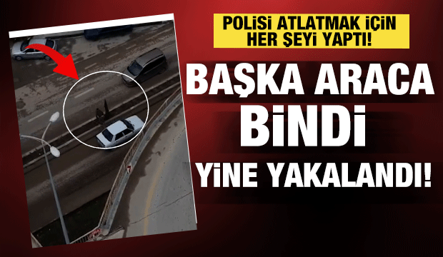 Trafik denetiminden ka&ccedil;mak isteyen şahıs drone kamerasına yakalandı