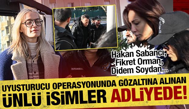 &Uuml;nl&uuml; isimlere uyuşturucu operasyonu: 14 ş&uuml;pheli adliyede!