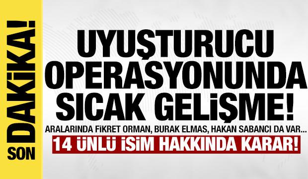 &Uuml;nl&uuml; isimlere uyuşturucu operasyonu: 8 kişi mahkemeye sevk edildi!
