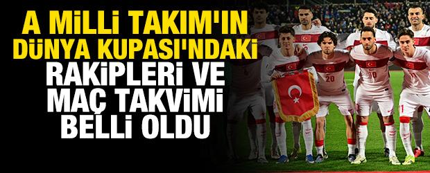 A Milli Takım'ın D&uuml;nya Kupası'daki rakipleri ve ma&ccedil; takvimi belli oldu