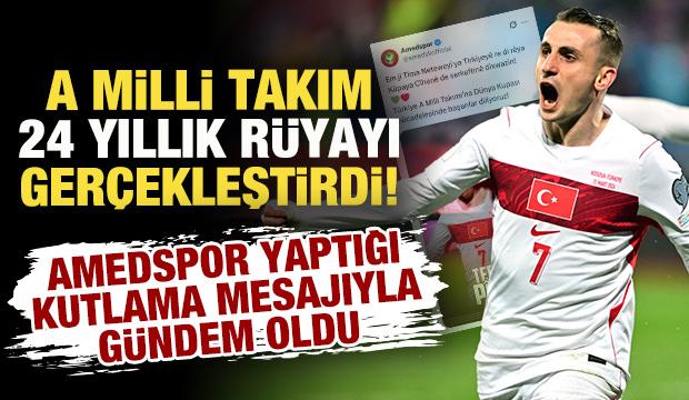 Amedspor'un A Milli Takım i&ccedil;in yaptığı kutlama mesajı g&uuml;ndem oldu