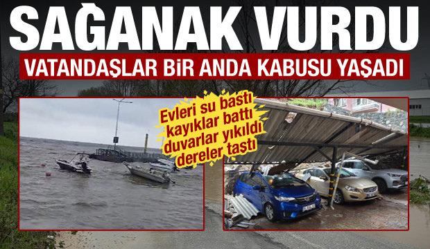 Bursa'yı sağanak vurdu! Dereler taştı, ev ve ara&ccedil;lar sular altında kaldı