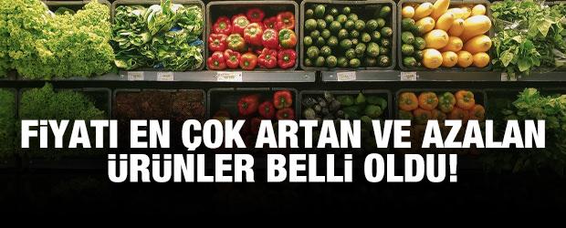 Fiyatı en &ccedil;ok artan ve azalan &uuml;r&uuml;nler belli oldu! Salatalık, patlıcan...