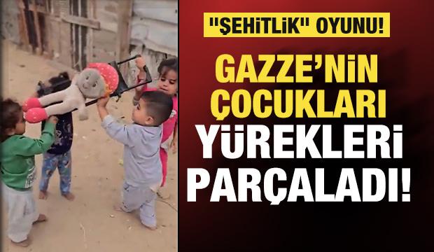 Gazzeli &ccedil;ocukların y&uuml;rek burkan cenaze oyunu