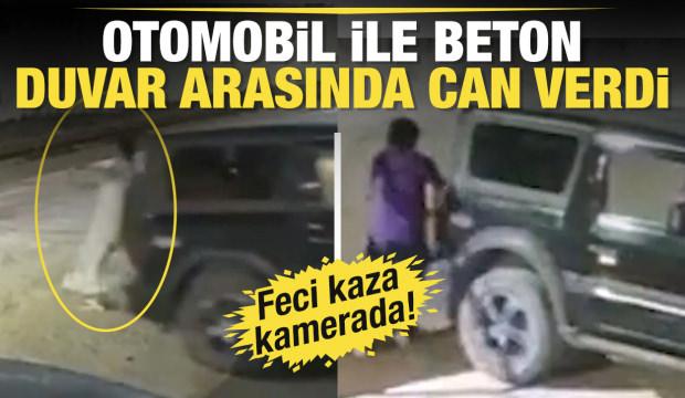 Hindistan'da dehşet anları: Otomobil ile beton duvar arasına can verdi