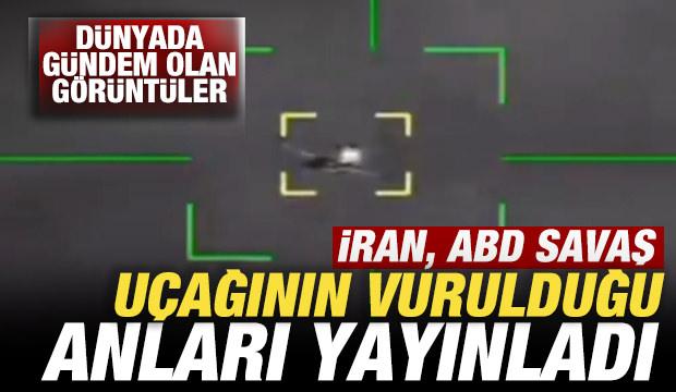 İran, ABD savaş u&ccedil;ağının vurulduğu anları yayınladı! D&uuml;nyada g&uuml;ndem olan g&ouml;r&uuml;nt&uuml;ler