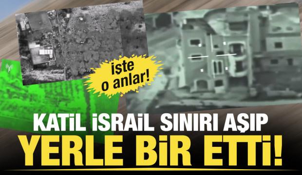 İsrail'den L&uuml;bnan'da al&ccedil;ak saldırılar: Binalar yerle bir!