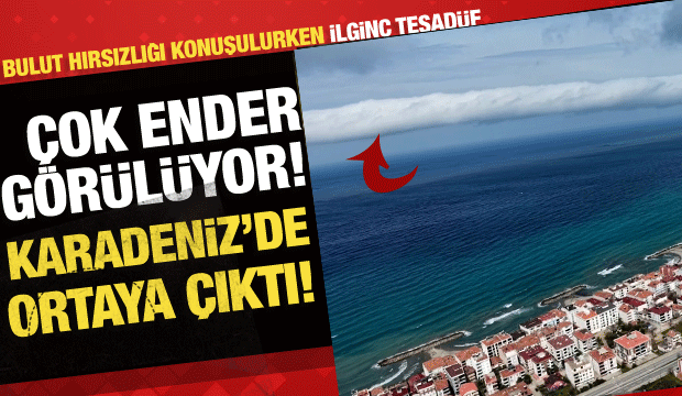 Karadeniz'de nadir g&ouml;r&uuml;len rulo bulutu g&ouml;renler g&ouml;zlerine inanamadı