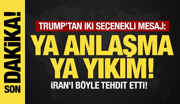 Son dakika: Trump'tan İran'a k&uuml;f&uuml;rl&uuml; tehdit! G&uuml;n verdi: B&ouml;ylesi daha &ouml;nce yaşanmadı