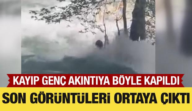 Tarsus'ta kayıp gen&ccedil; akıntıya b&ouml;yle kapıldı: Son g&ouml;r&uuml;nt&uuml;leri ortaya &ccedil;ıktı
