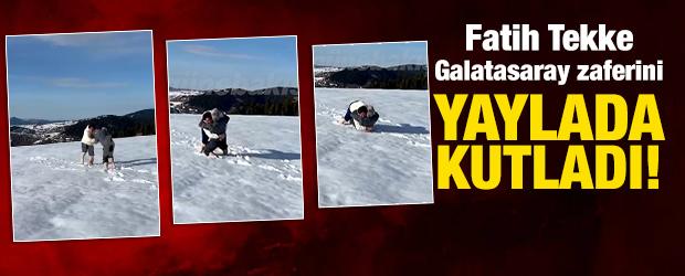 Trabzonspor teknik direkt&ouml;r&uuml; Fatih Tekke Galatasaray  galibiyetini karda kutladı