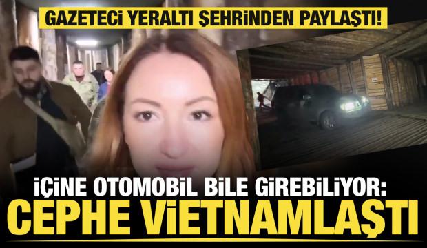 Ukraynalı gazeteci cephedeki yeraltı şehrini paylaştı