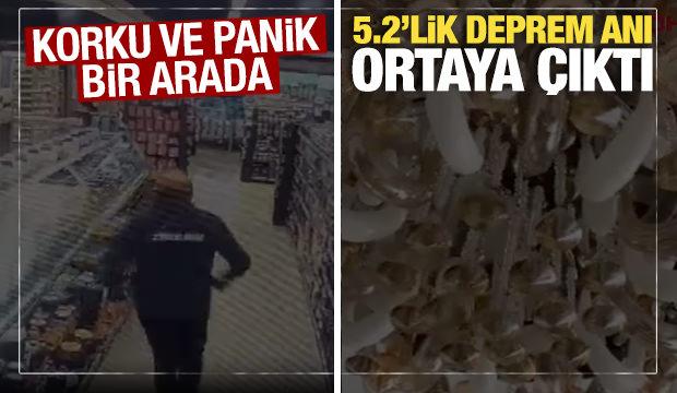 Van&rsquo;daki 5.2 b&uuml;y&uuml;kl&uuml;ğ&uuml;nde deprem anı kamerada