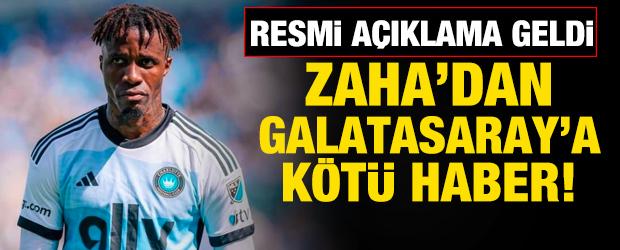 Wilfried Zaha'dan Galatasaray'a k&ouml;t&uuml; haber!