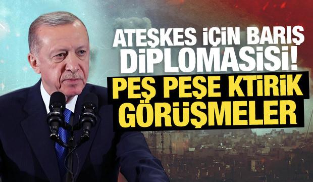 Ateşkes i&ccedil;in barış diplomasisi! Cumhurbaşkanı Erdoğan'dan yoğun telefon trafiği