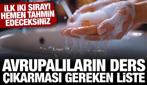 Avrupalıların ders &ccedil;ıkarması gereken liste: Tuvaletten sonra el yıkama oranları