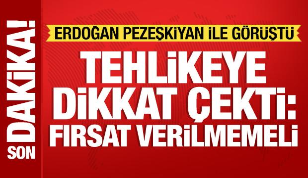Cumhurbaşkanı Erdoğan, Pezeşkiyan ile g&ouml;r&uuml;şt&uuml;