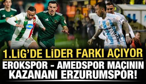 Esenler Erokspor-Amedspor ma&ccedil;ının kazananı Erzurumspor! Lider farkı a&ccedil;ıyor