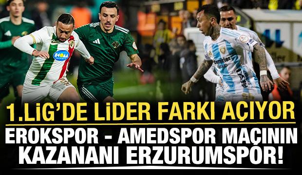Esenler Erokspor-Amedspor ma&ccedil;ının kazananı Erzurumspor! Lider farkı a&ccedil;ıyor