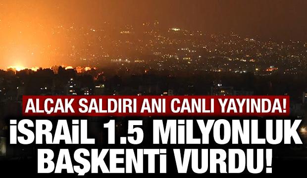 İsrail L&uuml;bnan'ın başkenti Beyrut'u vurdu: Canlı yayında al&ccedil;ak saldırı anı!