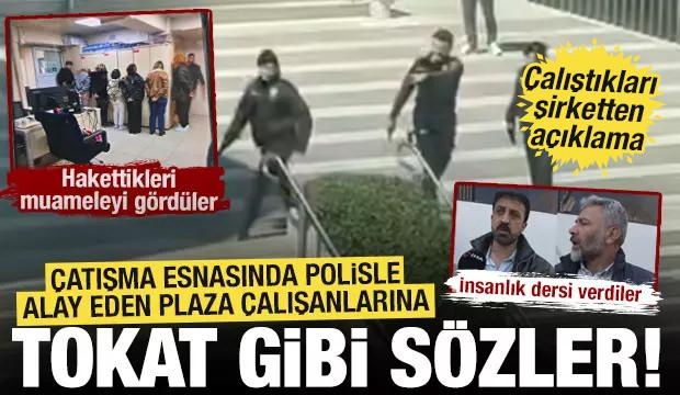 Levent'teki &ccedil;atışmada polisle alay edenlere servis&ccedil;ilerden insanlık dersi