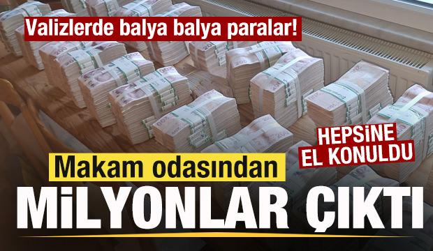 Makam odasından milyonlar &ccedil;ıktı! Valizlerde balya balya r&uuml;şvet parası!