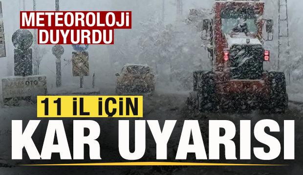 Meteoroloji haritayı paylaştı! T&uuml;m yurtta yağmur, 11 il i&ccedil;in kar yağışı uyarısı