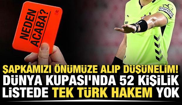 Şapkamızı &ouml;n&uuml;m&uuml;ze alıp d&uuml;ş&uuml;nelim! D&uuml;nya Kupası'nda 52 kişilik listede tek T&uuml;rk hakem yok