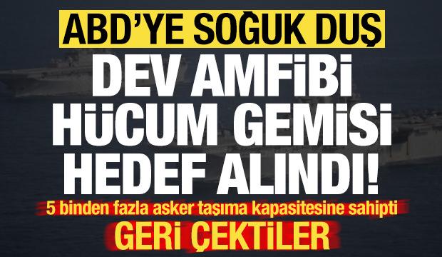 Son dakika: İran, ABD'nin dev amfibi h&uuml;cum gemisini hedef aldı! Geri &ccedil;ekildiler...