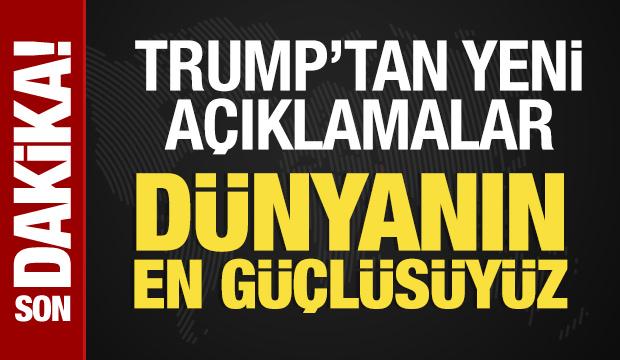 Trump'tan d&uuml;nyaya "D&uuml;nyanın en g&uuml;&ccedil;l&uuml;s&uuml;y&uuml;z" mesajı