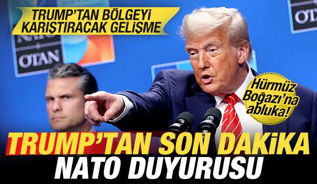 Trump'tan t&uuml;m b&ouml;lgeyi karıştıracak duyuru! H&uuml;rm&uuml;z'e abluka! NATO &uuml;lkeleri de katılacak