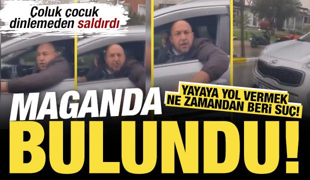 &lsquo;Yayaya yol verdin&rsquo; diye ter&ouml;r estirdi: '&Ccedil;ocuğum var' feryadını duymadı, aracına saldırdı