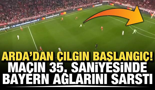Arda G&uuml;ler'den &ccedil;ılgın başlangı&ccedil;! 35. saniyede Bayern ağlarını sarstı