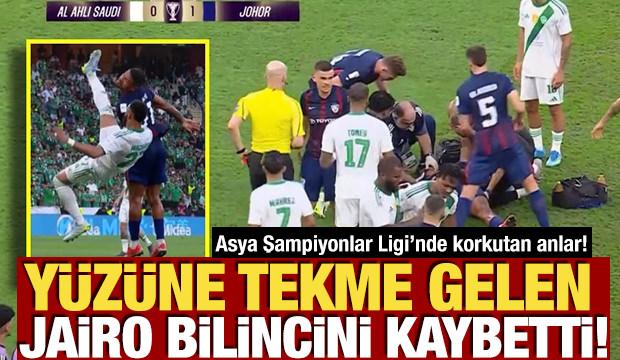 Asya Şampiyonlar Ligi'nde korkutan anlar! Y&uuml;z&uuml;ne tekme gelen Jairo bilincini kaybetti