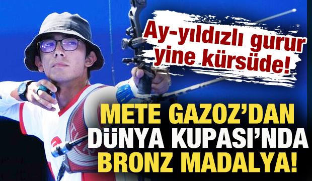 'Ay-yıldızlı gurur' Meksika'da yine k&uuml;rs&uuml;de! Mete Gazoz'dan bronz madalya