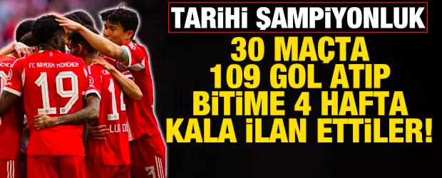 Bayern M&uuml;nih'ten tarihi şampiyonluk! Bitime 4 ma&ccedil; kala 109 golle ilan ettiler