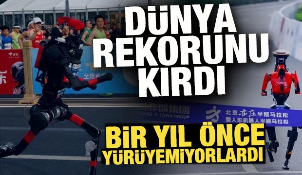&Ccedil;in'de insansı robotlar yarı maraton d&uuml;nya rekorunu kırdı