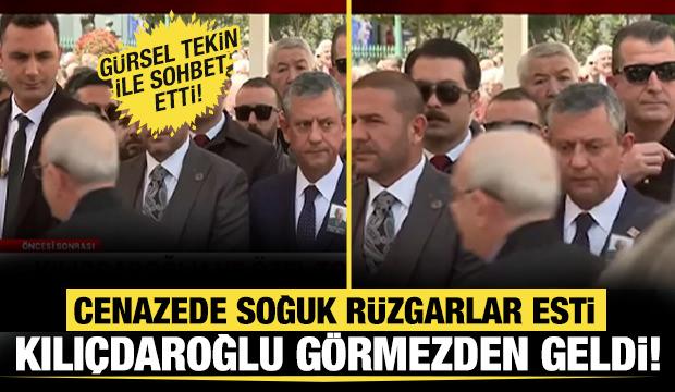 Cindoruk'un cenaze t&ouml;reninde Kemal Kılı&ccedil;draoğlu &Ouml;zg&uuml;r &Ouml;zel'i g&ouml;rmezden geldi
