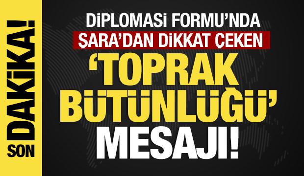 Diplomasi Forumu&rsquo;nda Şara&rsquo;dan dikkat &ccedil;eken mesaj: &lsquo;Toprak b&uuml;t&uuml;nl&uuml;ğ&uuml; sağlandı!&rsquo;