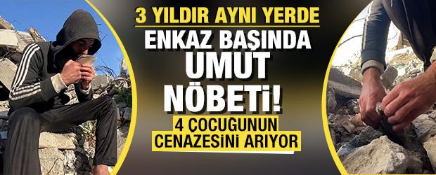 Filistinli baba, enkaz altındaki 4 &ccedil;ocuğunun cenazesini kendi imkanlarıyla arıyor