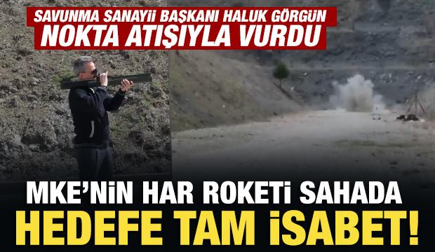Savunma Sanayii Başkanı G&ouml;rg&uuml;n nokta atışıyla vurdu! MKE'nin Har Roketi sahada: Tam isabet