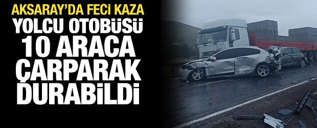 Yolcu otob&uuml;s&uuml; 10 araca &ccedil;arparak durabildi: 7 yaralı