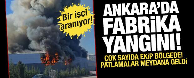 Ankara'da boya fabrikasında yangın: Dumanlar g&ouml;ky&uuml;z&uuml;n&uuml; kapladı!