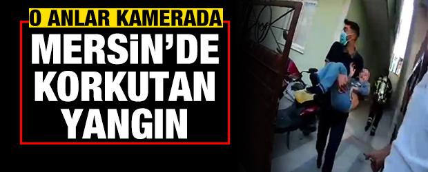 Apartmanda korkutan yangın: 9 kişinin tahliye anları kamerada