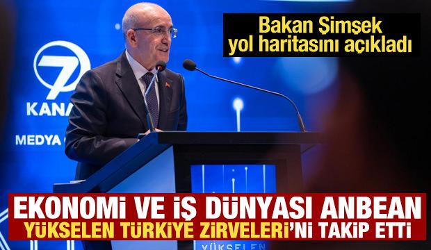Bakan Şimşek konuştu, ekonomi ve iş d&uuml;nyasının g&ouml;z&uuml; 'Y&uuml;kselen T&uuml;rkiye Zirveleri'nde oldu