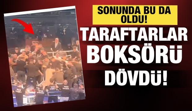Boks ma&ccedil;ı kavgaya d&ouml;nd&uuml;! T&uuml;rk ve Rus d&ouml;v&uuml;ş&ccedil;&uuml; birbirine girdi